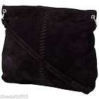 Maxam Ladies Black Genuine Suede Leather Purse Shoulder Bag Handbag $ 