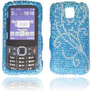  FULL DIAMOND DESIGN BLUE CASE FOR MS690 Cell Phones 