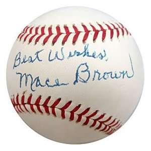  Mace Brown Autographed / Signed Baseball (JSA) Everything 