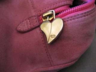 ESCADA Pink Suede Small Handbag with Heart Details  