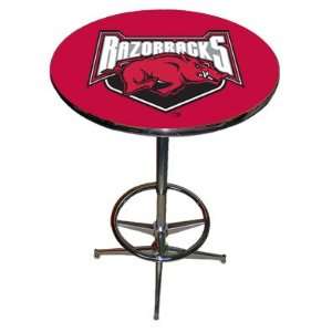  Arkansas Razorbacks Chrome Pub Table w/Footrest: Sports 