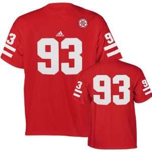  Nebraska Cornhuskers Red adidas #93 Football Jersey T 