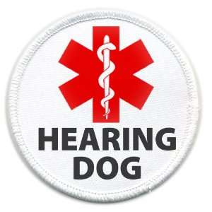  HEARING DOG Medical Alert Symbol 3 inch Sew on Patch 