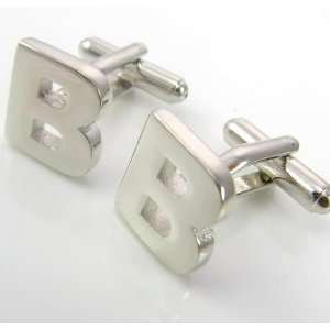  Silver Letter B Initial Cufflinks Cuff links Everything 