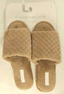 Charter Club Soft Open Toe Heel Quilted Slippers New  