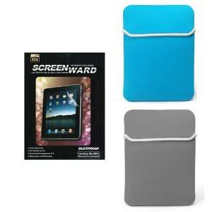  2X Ipad Blue & Gray Premium Neoprene Cover For Apple iPad + 2 
