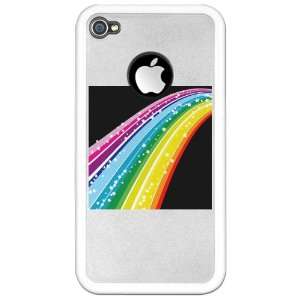  iPhone 4 or 4S Clear Case White Retro Rainbow: Everything 