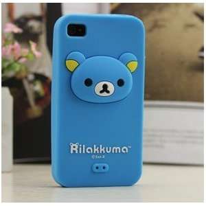 iPhone 4G/4S Blue 3D Rilakkuma Bear Style Soft Silicon Case/Cover 