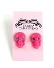 Tarina Tarantino Jewelry LUCITE SKULL post earrings Pin