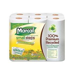 100% Premium Recycled Giant Roll Towels, 5 3/4 x 11, 140/Roll, 6/Pack 