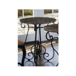   Table With Marble Top Iron 22 3/4 X 22 3/4 X 26 1/4