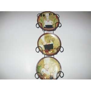    Italian Chef Decorative Plate Set with Rack: Home & Kitchen