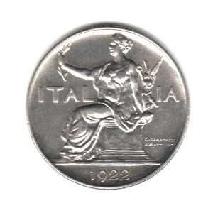  1922 R Italy Lira Coin KM#62 