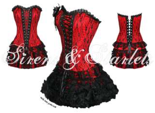   NEW RED GOTHIC EMO BURLESQUE CORSET LACE PROM PARTY MINI DRESS  
