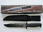 FROST CUTLERY COMBAT HUNTER BOWIE SURVIVAL KNIFE 12 W/ BLACK BLADE 