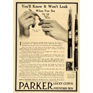   Lucky Curve No Leaking Write Ink Janesville WI Cap   Original Print Ad