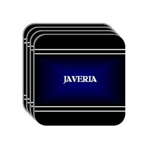 Personal Name Gift   JAVERIA Set of 4 Mini Mousepad Coasters (black 