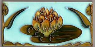ART NOUVEAU MAJOLICA WATER LILY TILE MADEINEUROPE STORE  