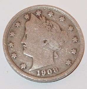 1908 Liberty Head V NICKEL 5 CENTS Five CENT COIN  