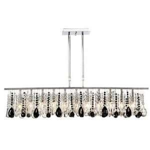  Luminous 48 Wide Clear and Black Crystal Chandelier