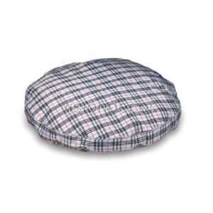   NEW Round Blue Plaid Dog Cat Pet Bed Pillow Lounger Pad: Pet Supplies