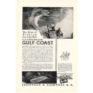  1930 Gulf Coast Fishing L&N Louisville & Nashville Railroad 