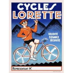  Cycles Lorette Giclee Vintage Bicycle Poster Everything 