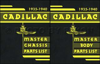 Cadillac and LaSalle Parts Book 1935 1936 1937 1938 1939 1940 Master 