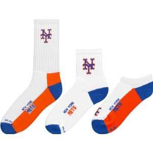  New York Mets Mens 3 Pair Sock Pack: Sports & Outdoors