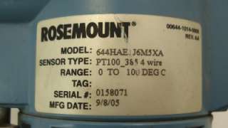 Rosemount 664 KEMA 99ATEX8715 Sensor Temperature Assembly NICE  