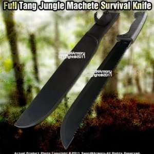 Full Tang Jungle Machete Sword Survival Knife w/ Scab  