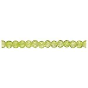  #274 6mm crackle glass beads lime green   85 pieces Arts 
