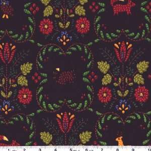   Flannel Floral Animals Black Fabric By The Yard: Arts, Crafts & Sewing