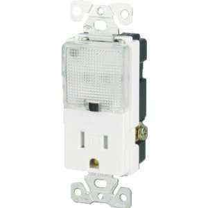   15A 15 Amp Receptacle W/LED Sensor Nightlight White: Home Improvement