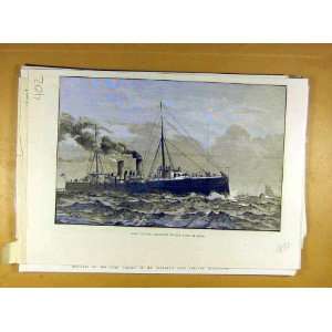  1890 Hms Latona Protected Cruiser Steel Ship Naval