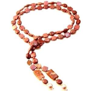 34 in. Lariat Exotic Wood Necklace   Wood & Gems Collection Style 8PH