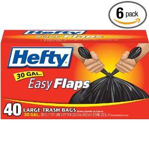  Hefty EZ Flaps Large, 30 Gallon Trash Bags, 40 Count Boxes 