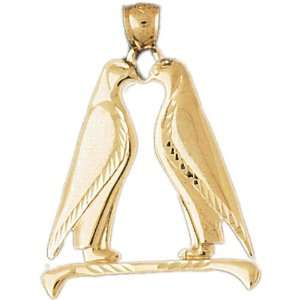  14K Gold Pendant Penguins Kissing 5.6   Gram(s) CleverEve Jewelry