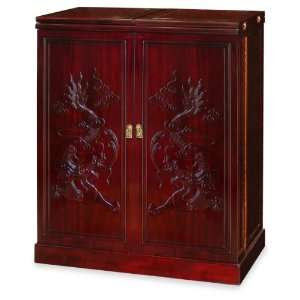  Rosewood Dragon Design Bar Cabinet