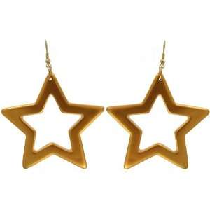  2.5 Plastic Star Earring In Gold Jewelry