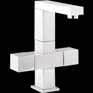  Kubix Cruciform Bathroom Sink Square Chrome Faucet Mixer 