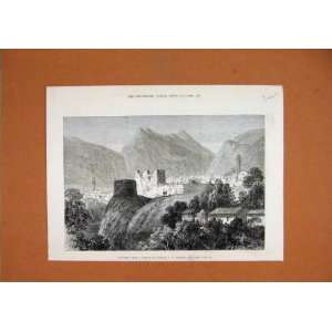  1880 Antivari Sketch Gambier Mountain Scene Buildings 