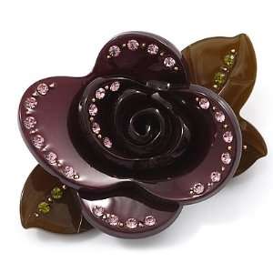  Contemporary Burgundy Plastic Rose Brooch Jewelry