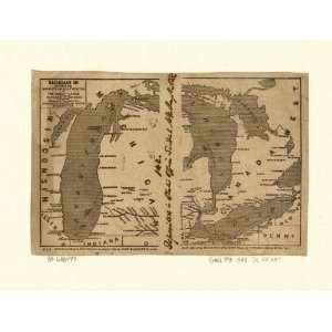  1848 Railroad map of RRs, Michigan: Home & Kitchen