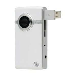 White And Silver Flip Ultra 2nd Generation Camcorder With 
