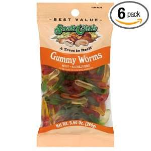 Snak Club Gummy Worms, 9.5 Ounce Bags Grocery & Gourmet Food