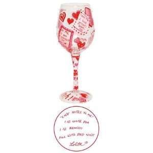   Wine Glass Love Notes to Me Valentines Day Gift: Kitchen & Dining
