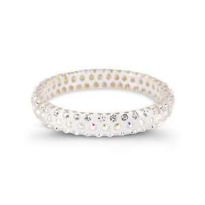    White Rainbow Swarovski Crystal Clear Bangle Bracelet: Jewelry