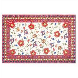  Floral Sapna Red / White / Blue Contemporary Rug Size: 19 