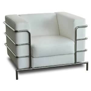  CITADEL CHAIR IN WHITE LEATHER BY DIAMOND SOFA